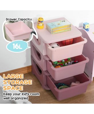 22.25" 3 Tier Kids Storage Unit Dresser Tower,