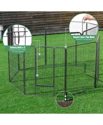 8 Metal Panel Heavy Duty Pet Playpen Dog Fence with Door-40 Inch