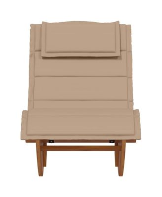 Rocking Sun Lounger with Cushion Solid Wood Acacia