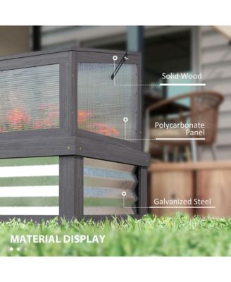 Raised Garden Bed with Wooden Cold Frame, 41" x 22.5" x 28.25"