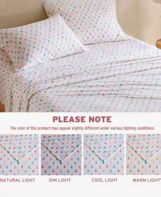 Novelty Printed Flannel 3-Pc. Sheet Set, Twin XL