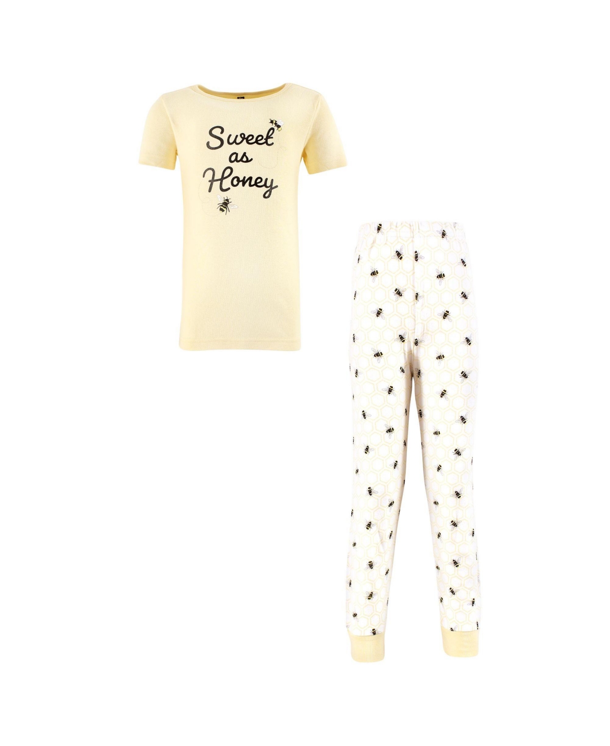 Hudson Baby Infant Girls Cotton Pajama Set, Sweet As Honey, 6 Years