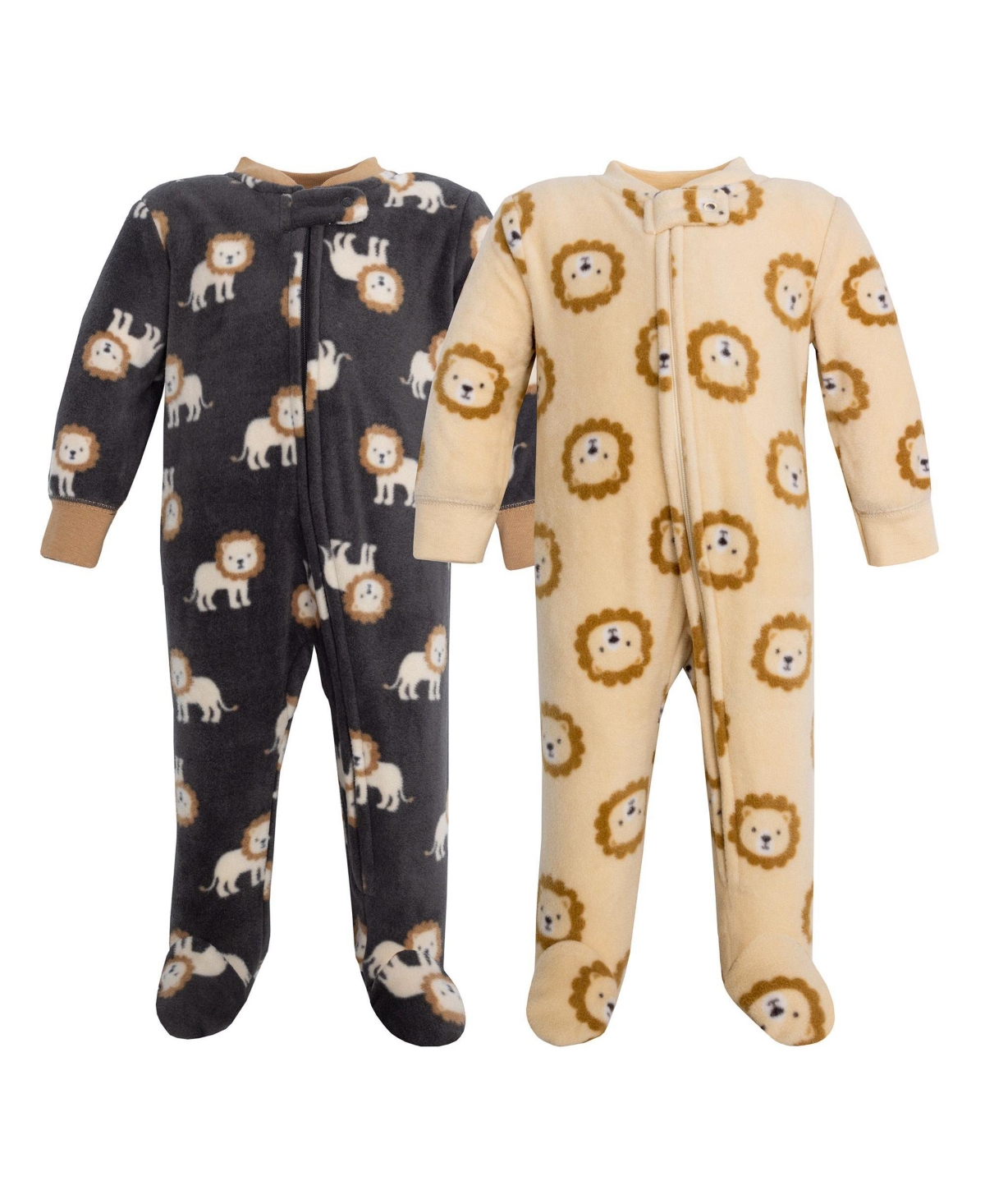 Hudson Baby Boys Fleece Sleep and Play, Brave Lion, 0-3 Months