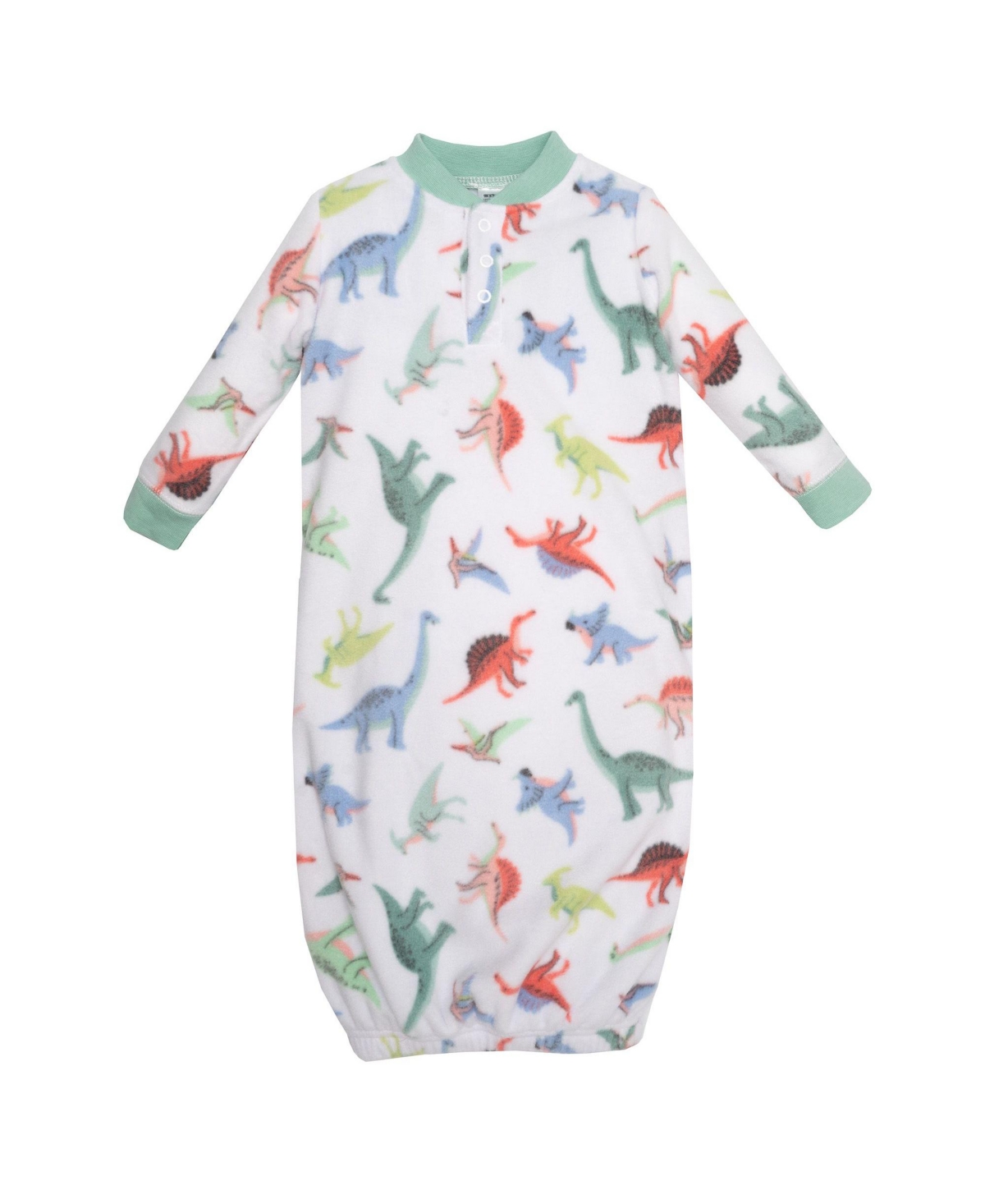 Hudson Baby Baby Boys Hudson Fleece Gowns, Cheerful Dino Friends, 0-6 Months