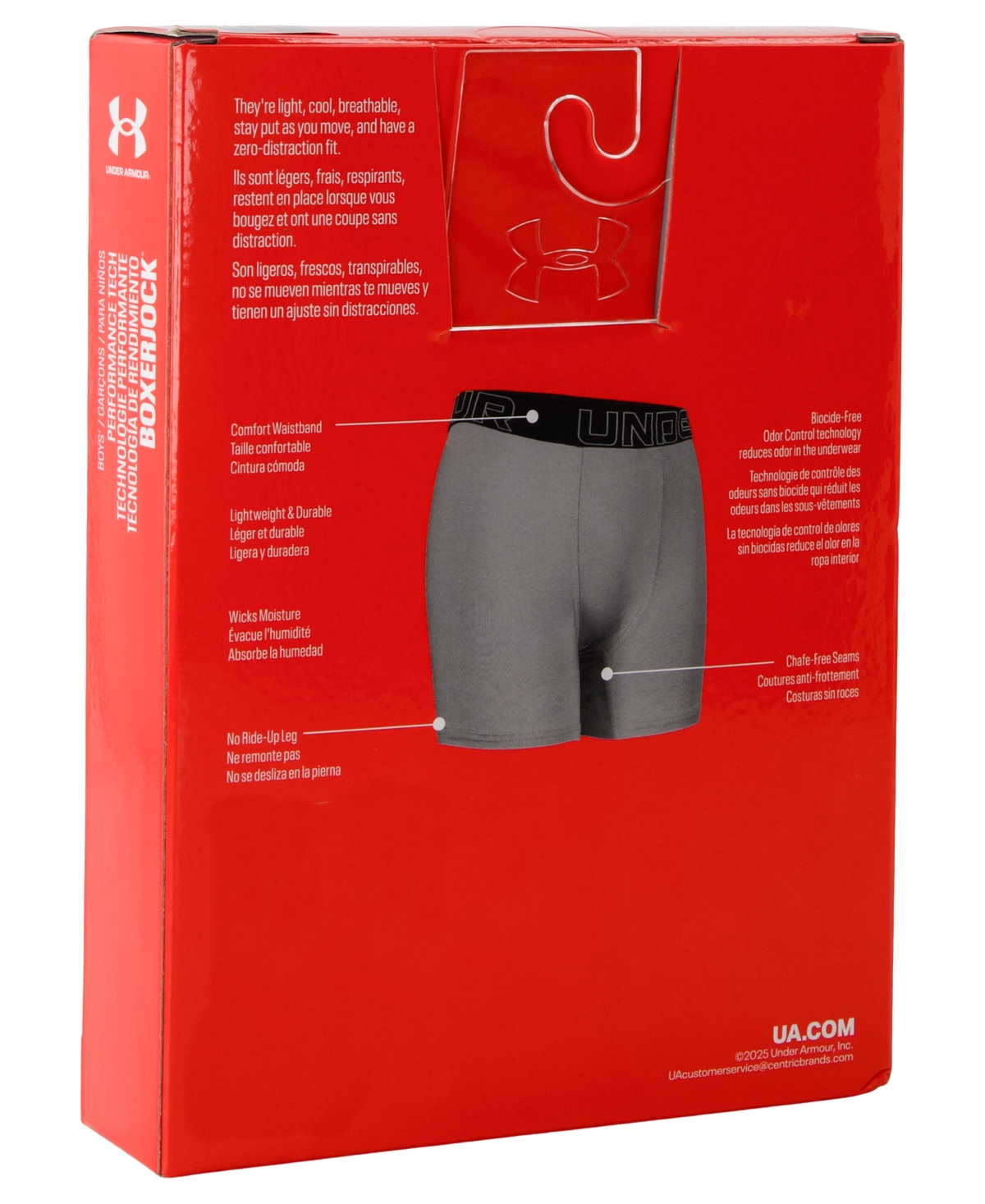 Under Armour Boys 7-20 Solid Boxer Briefs, 3-Pack