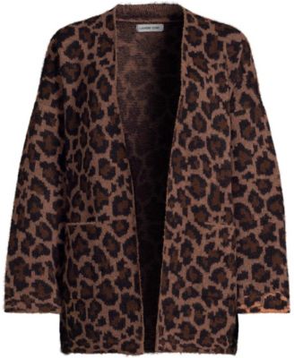 Women's Fuzzy Jacquard Cardigan Jacket Sweater