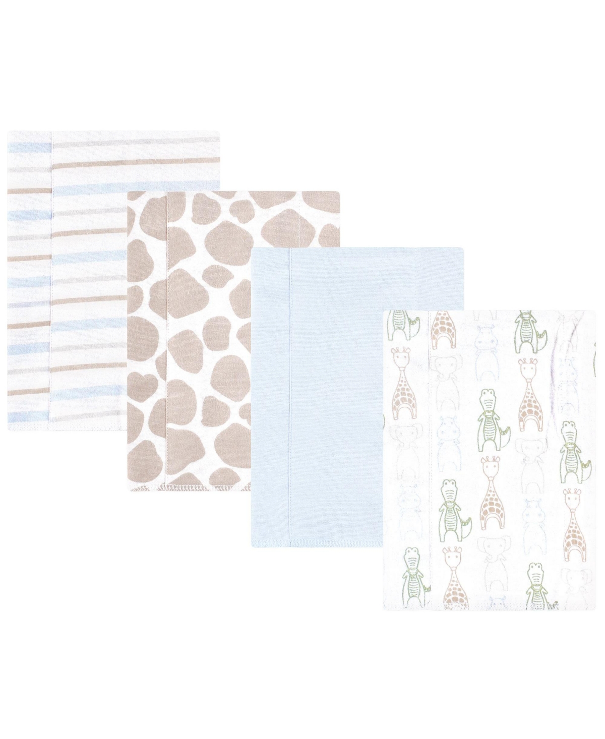 Hudson Baby Cotton Flannel Burp Cloths -Pack, Modern Safari Friends