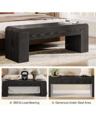 Farmhouse End of Bed Bench for Bedroom, 47.24-Inch Long Entryway Bench