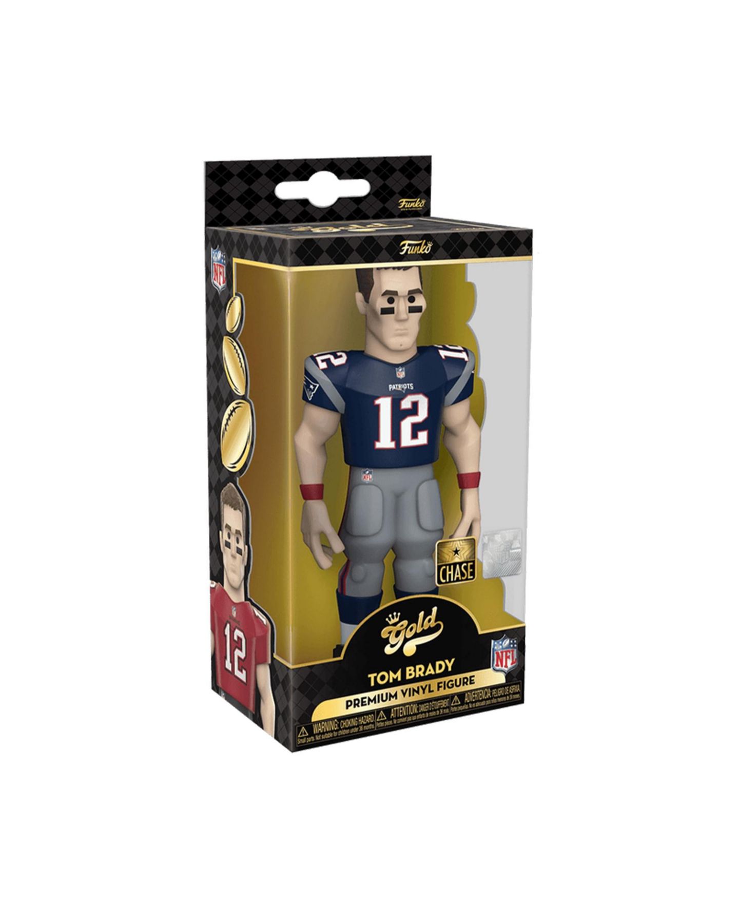 Детская фигурка Funko New England Patriots Tom Brady Gold Chase 5" Vinyl Figure, Ages 6+ — фото 3