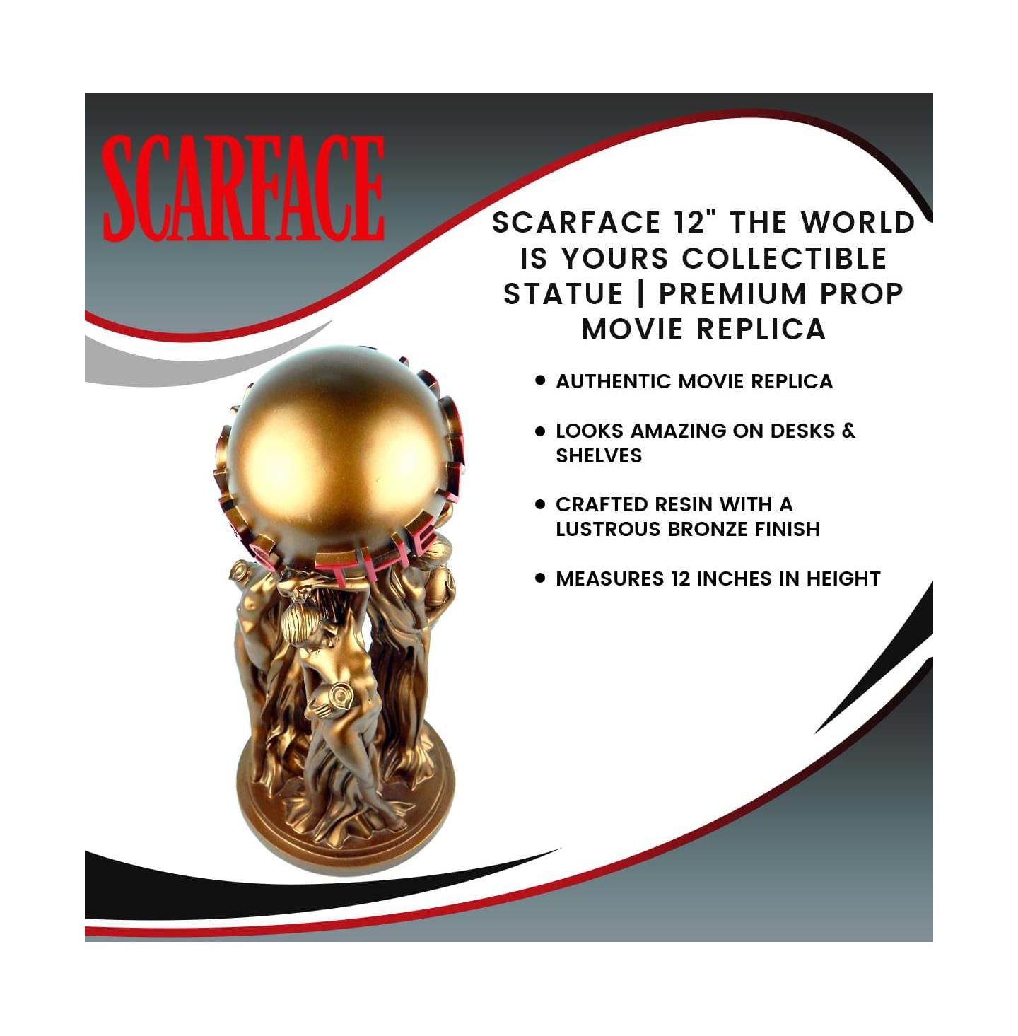 Детские фигурки Surreal Entertainment Scarface The World is Yours 12" Collectible Statue, 1-Piece, 14 Years & Up — фото 6
