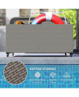 Wicker Pool Float Storage Organizer, Pool Float Holder, Mixed