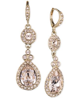 Givenchy - Earrings, Silver-Tone Swarovski Element Double Drop Earrings