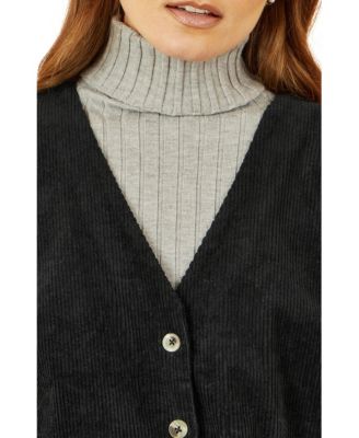 Women's Cord Tunic Dress With Pockets