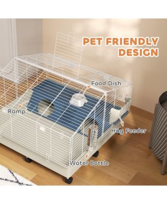 Rolling Small Animal Cage for Rabbits, Hedgehogs, Guinea Pigs