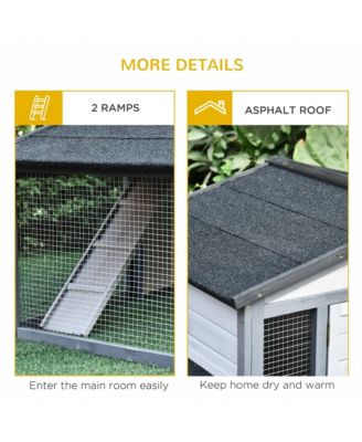 Large Rabbit Hutch, Outdoor Wooden Guinea Pig Cage,