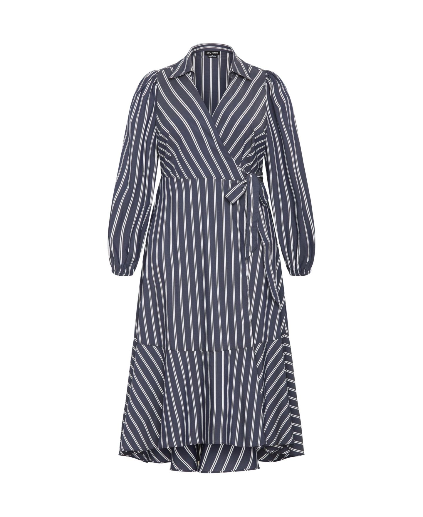 Женское платье CITY CHIC Plus Size Selena Wrap, цвет: Тёмно-синий — фото 2