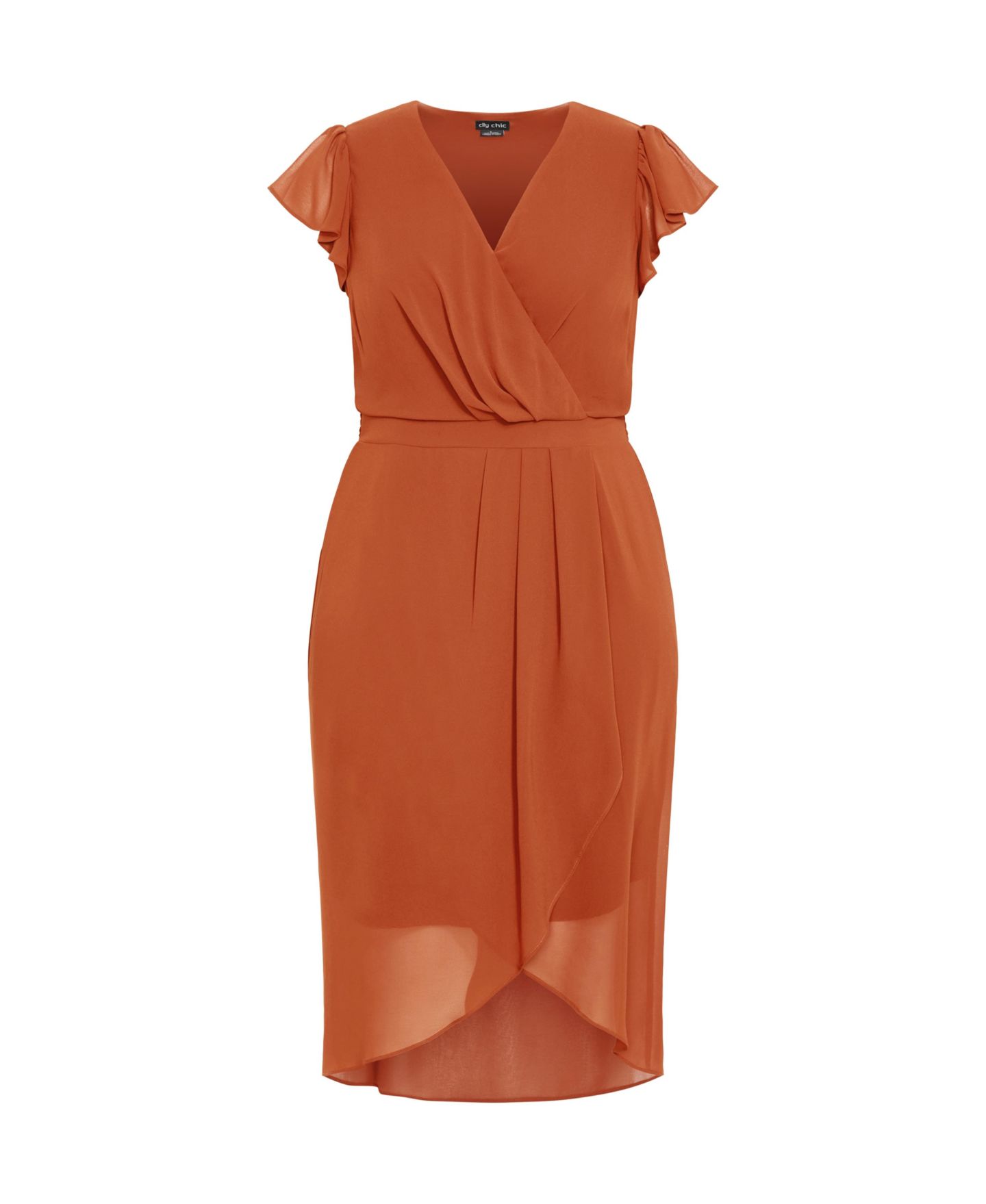 Женское платье CITY CHIC Plus Size Wrap Swing, цвет: Медовый — фото 4