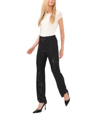 Women's Pull-On Sequin Flare Pants