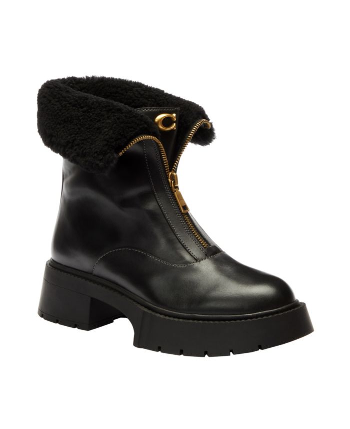 COACH Women's Leah Platform Front Zip Booties