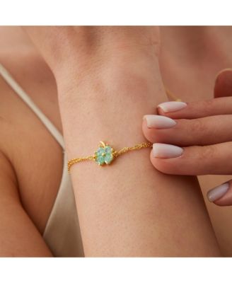 Sterling Silver Four Leaves Clover Bracelet