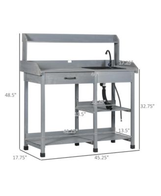 Practical Garden Workbench with Open Storage for Outdoor Tasks