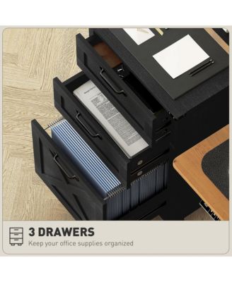 3 Drawer File Cabinet, Filing Cabinet for A4 or Letter Size