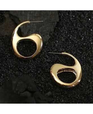 Women's The Mid-Gloss Bolt Hoop Earrings - California Gold