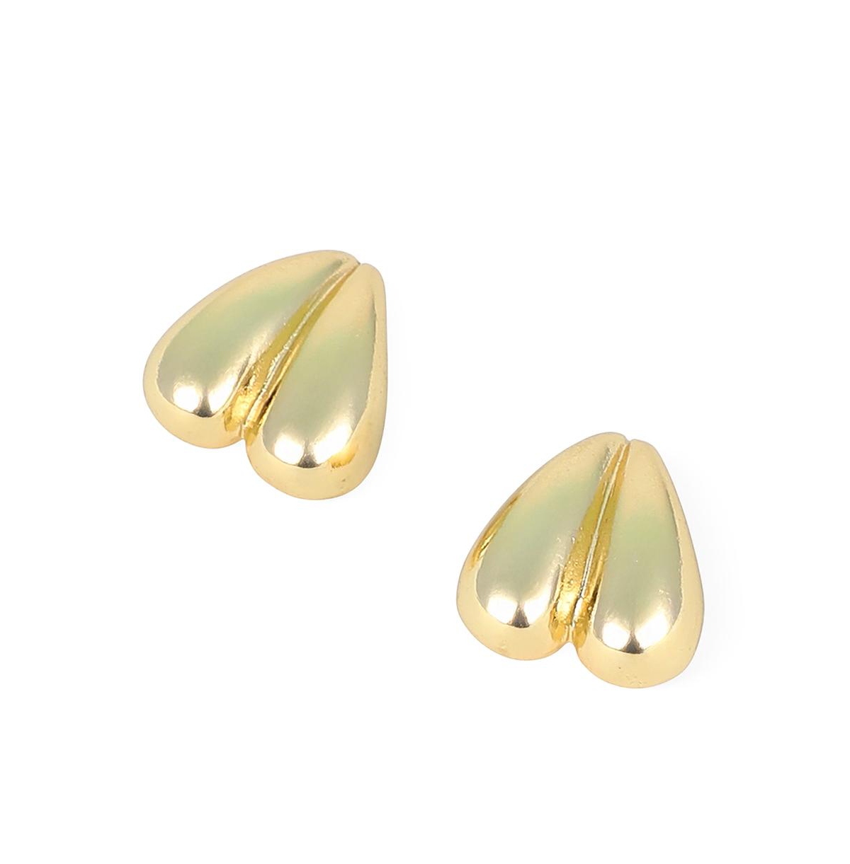 Women's The Droplet-Heart Stud Earrings - California Gold