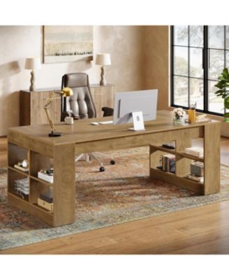 Wood Gaming Table,Two Person Desk, Double Computer Office Desk