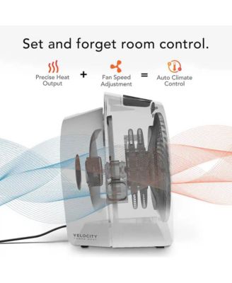 Velocity 5R Plus Whole Room Space Heater with Advanced Safety Features - White and Black