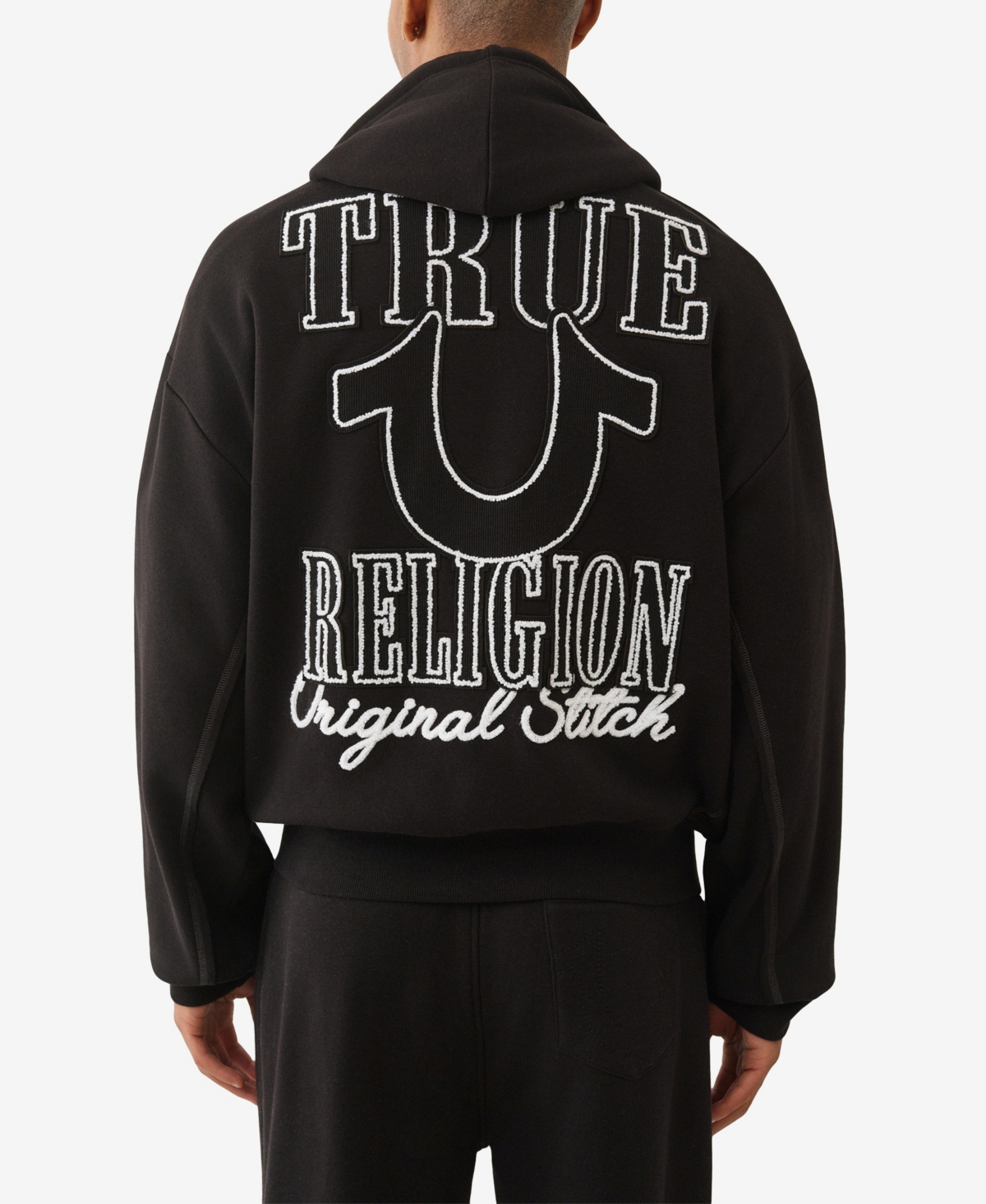 True Religion Men's Cinched Waist Long-Sleeve Hoodie