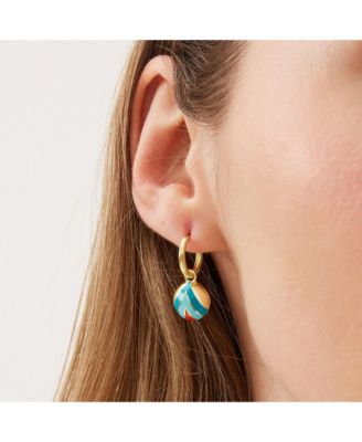 Enamel Blue Five Color Sterling Silver Earrings