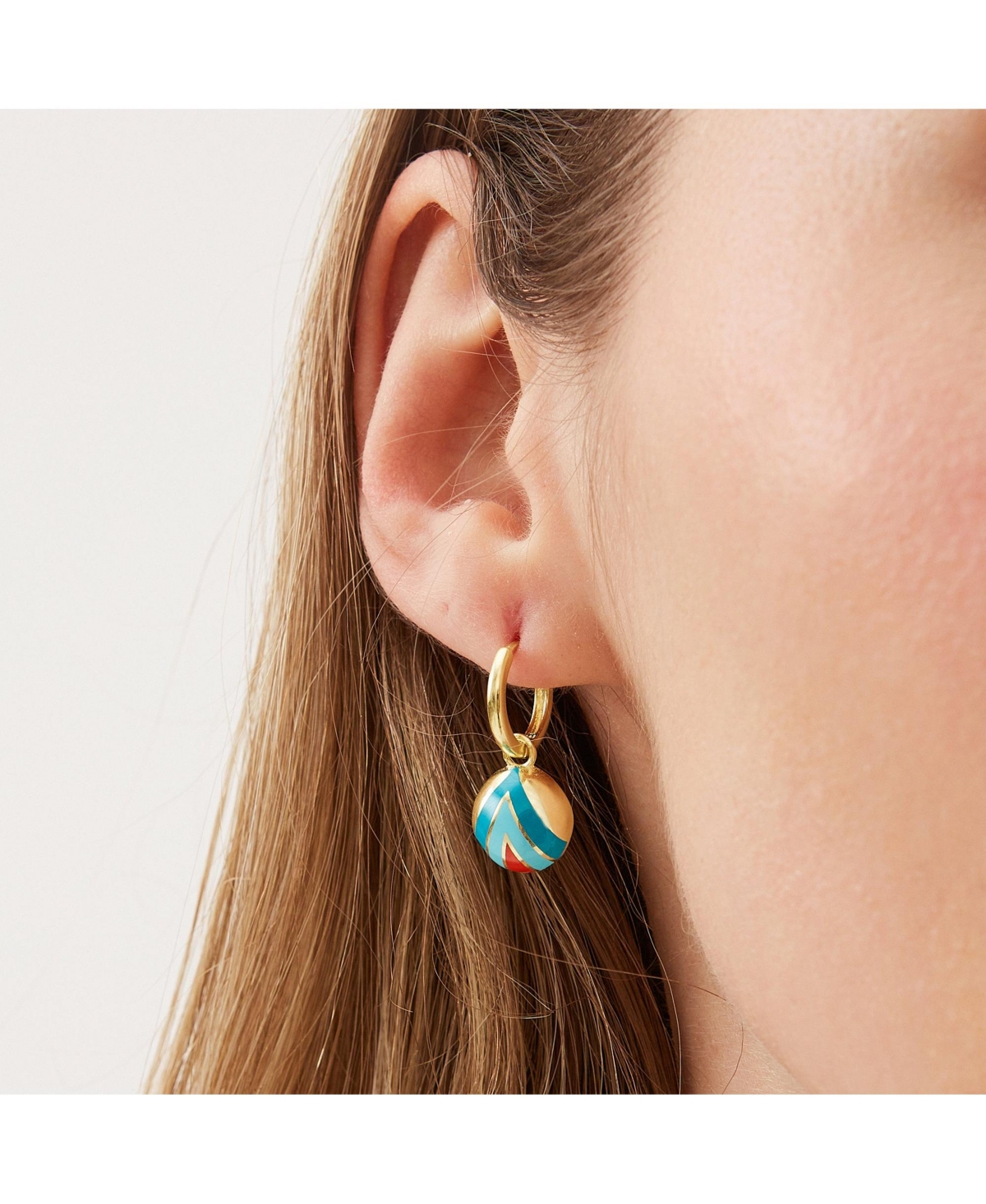 Spero London Enamel Blue Five Color Sterling Silver Earrings