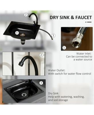 Garden Work Bench with Open Shelves for Tools and Plants