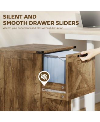 Vertical File Cabinet with 2 Drawers for A4 Letter Size, Light