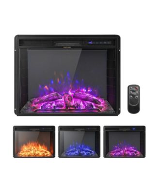 26 Inch Recessed Electric Fireplace with Adjustable Flame Brightness