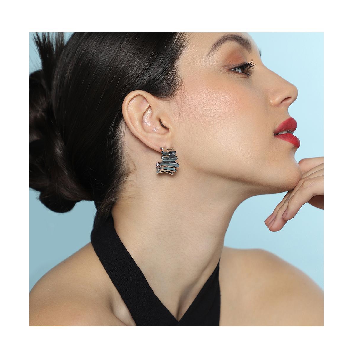 Women's The Ripple Hoop Earrings - Chrome Silver