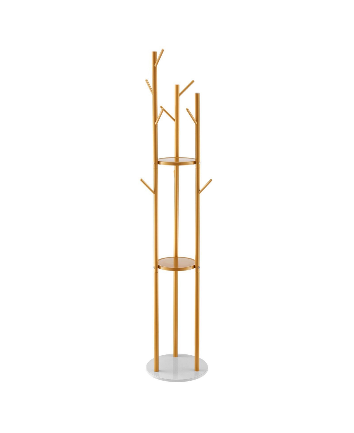 Slickblue Freestanding Coat Rack Stand with Quartz Stone Base and 9 Hooks