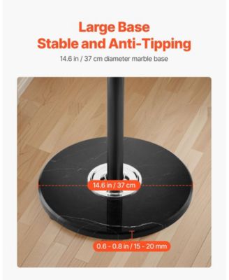 Freestanding Coat Rack with Marble Base, Umbrella Holder, and 14 Hooks