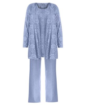 Plus Size 3-Piece Lace Jacket/Tank/Pant Set