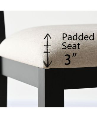 5-Piece Black Round Dining Set, MDF Table with Faux Rattan Back Chairs and Upholstered Seats Apartment Small Dining Room-Maison Boucle