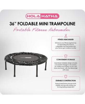 Foldable Mini Trampoline, 36" Round Portable Fitness Rebounder, Black