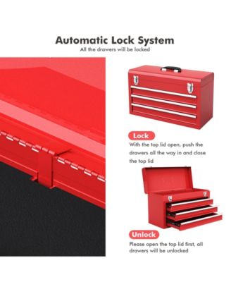 Portable Garage Mechanic Tool Cabinet Box with 3