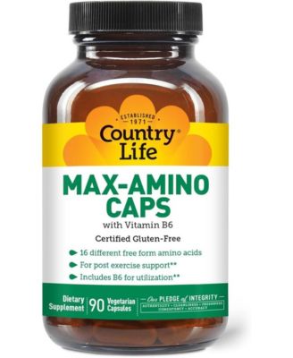 Country Life Max-Amino with B-6 (Blend Of 18 Amino Acids) ,90 Caps