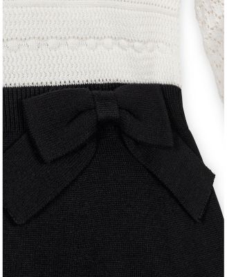 Toddler Girls Organic Peter Pan Collar Sweater Dress with Bow