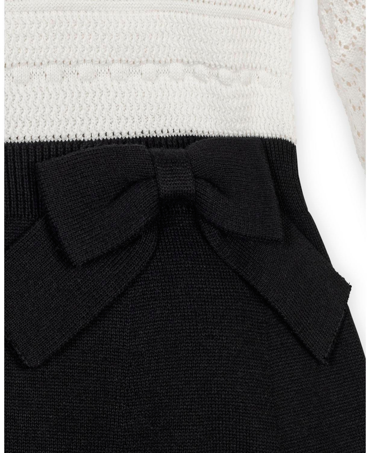 Hope & Henry Toddler Girls Organic Peter Pan Collar Sweater Dress with Bow