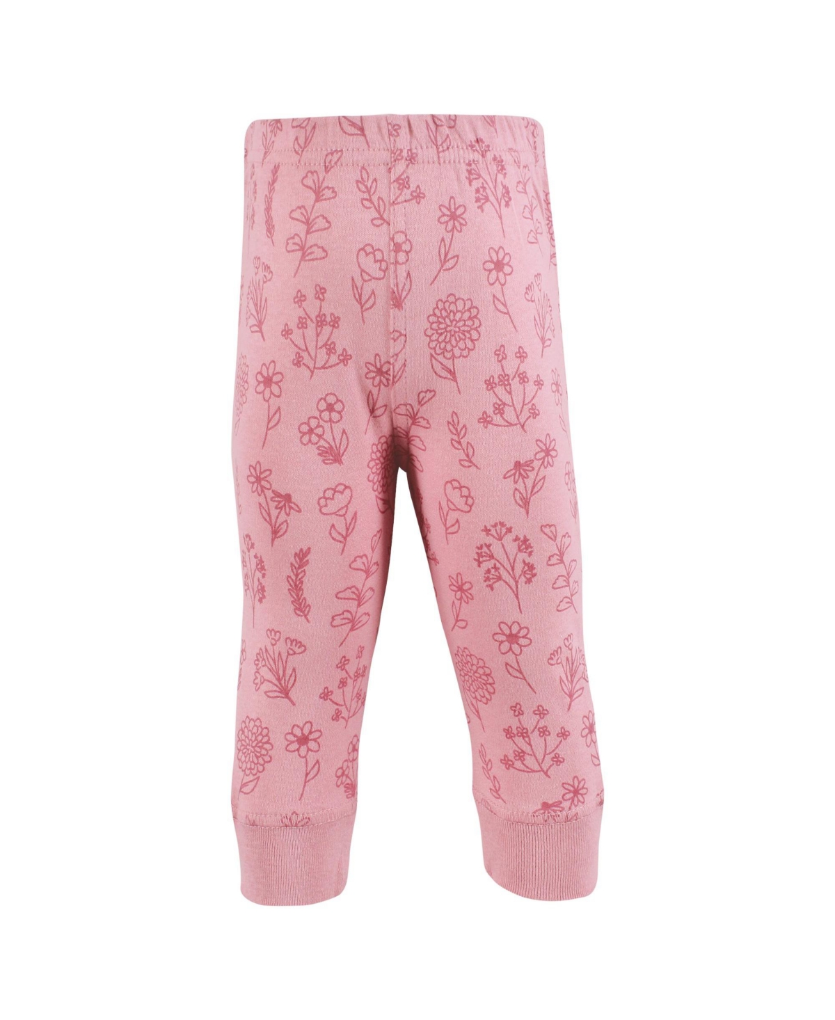 Hudson Baby Toddler Girls Cotton Pants and Leggings, Mauve Floral Love