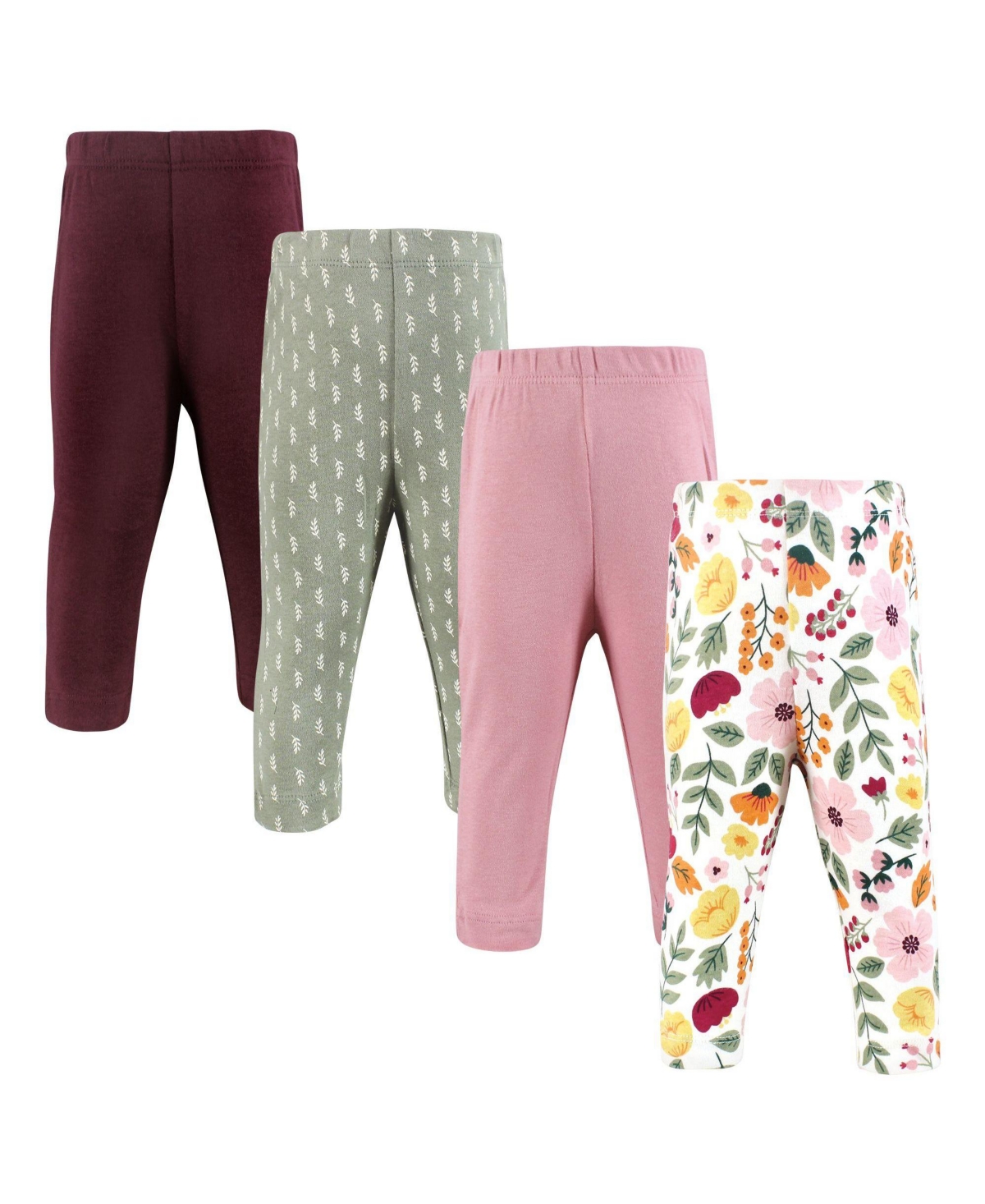 Hudson Baby Toddler Girls Cotton Pants and Leggings, Fall Botanical