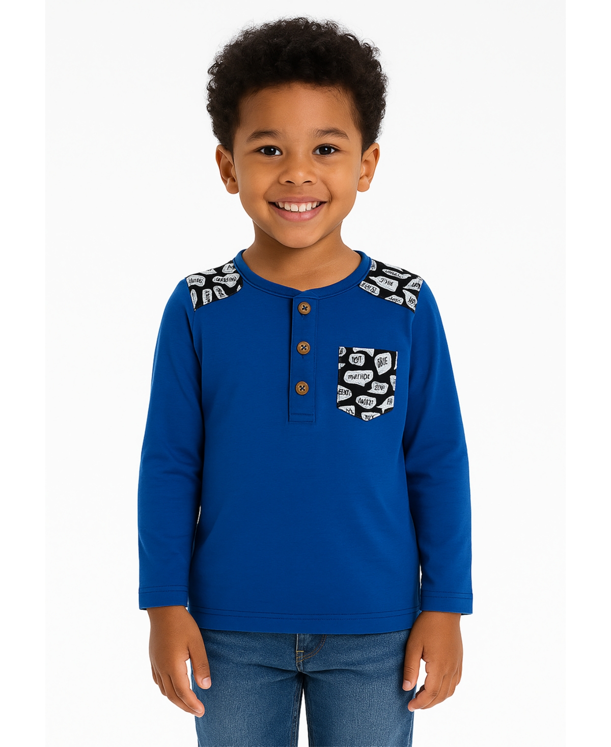 Mixed Up Clothing Big Boys Pocket Long-Sleeve Henley Shirt