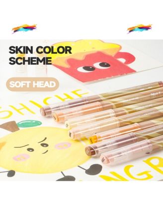 12 Colors Acrylic Paint Markers, Macaron Color Series Set with Soft Brush Tip for Wood, Canvas, Glass, Diy Crafts, Fabric Paint